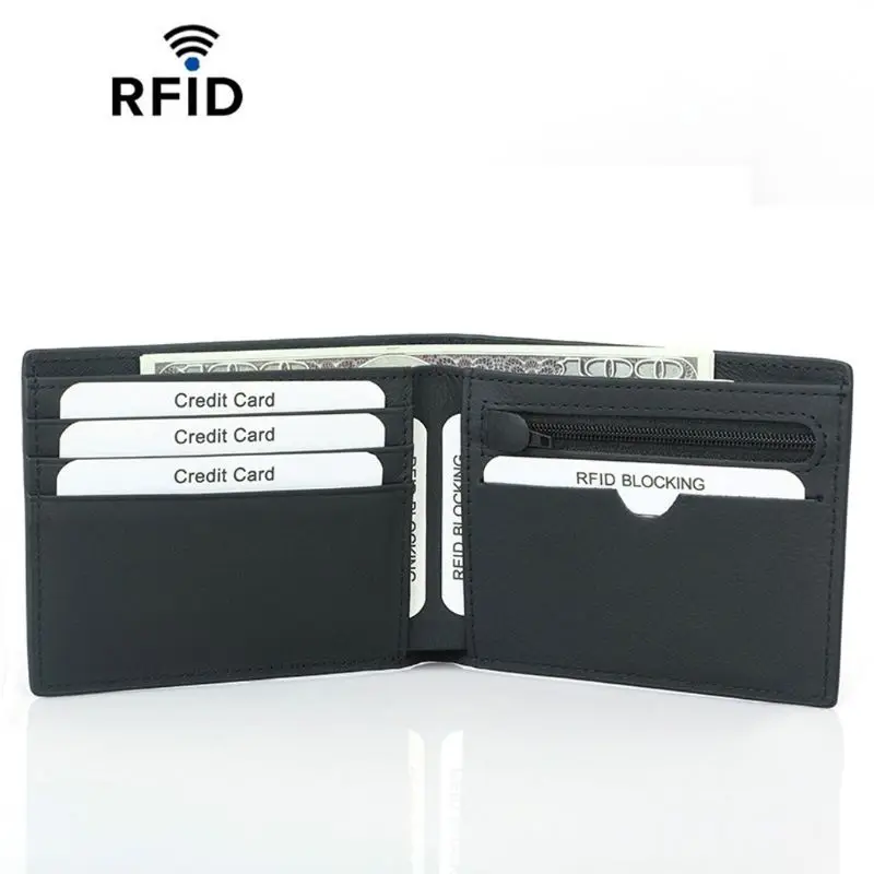 Мужской RFID кошелек ID кредитный держатель для карт короткий клатч сменный КАРМАН БИЗНЕС двойной Кошелек для монет