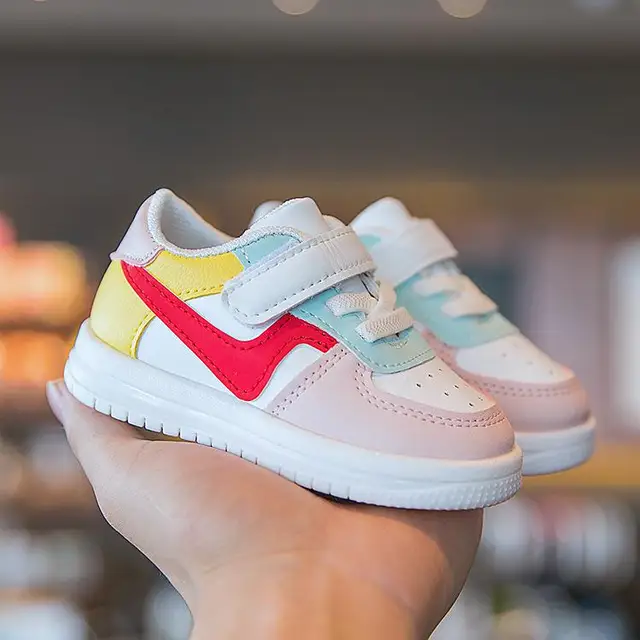 Baby Shoes Toddler Girls Boys Sports Shoes For Children Girls Baby Leather Flats Kids Sneakers Fashion Casual Infant Soft Shoes Red