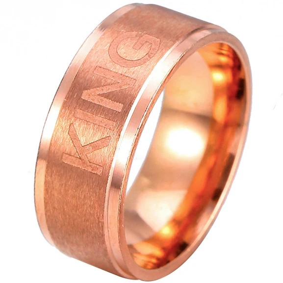 8MM RoseKing Качественные обручальные кольца GoldColor, кольцо для женщин и мужчин, ювелирные изделия из нержавеющей стали, обручальное кольцо, Подарок на годовщину, удивительная цена - Цвет основного камня: 8MM RoseKing