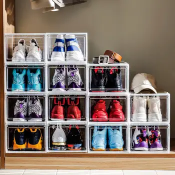

Transparent plastic shoe box shoe storage artifact clamshell drawer shoe storage box Household storage and collectibles