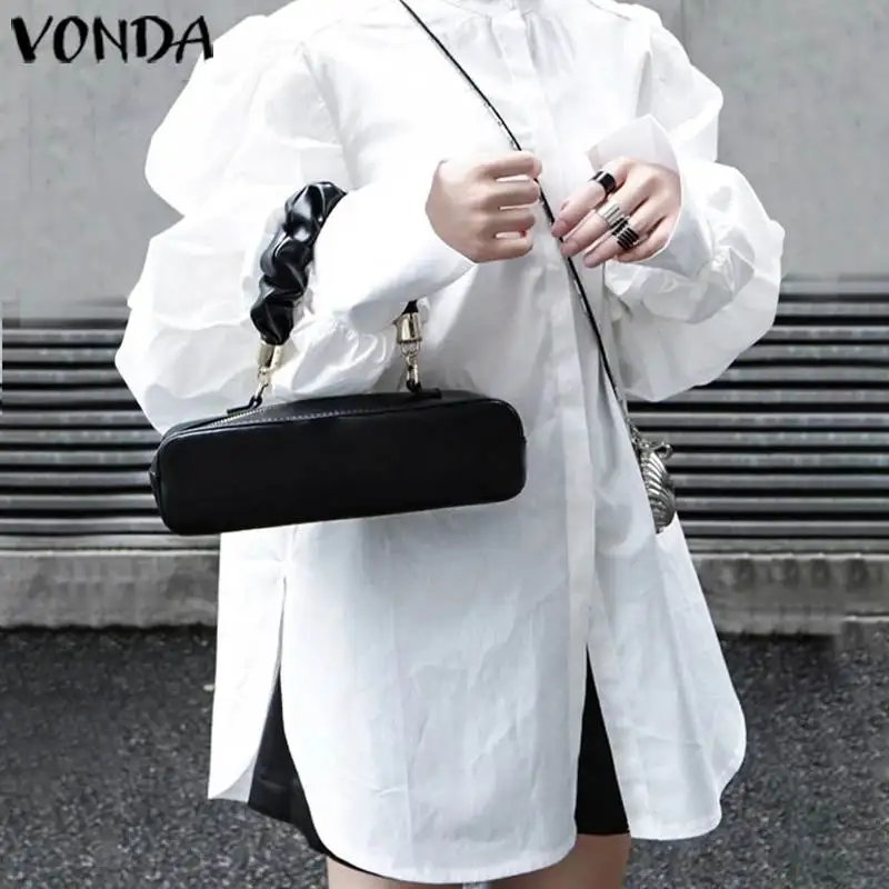 Office Shirts Women Vintage Long lantern Sleeve Lapel Collar Party Shirts VONDA 2020 Casual Blouse Plus Size Blusas Femininas Office Shirts Women Vintage Long lantern Sleeve Lapel Collar Party Shirts VONDA 2020 Casual Blouse Plus Size Blusas Femininas