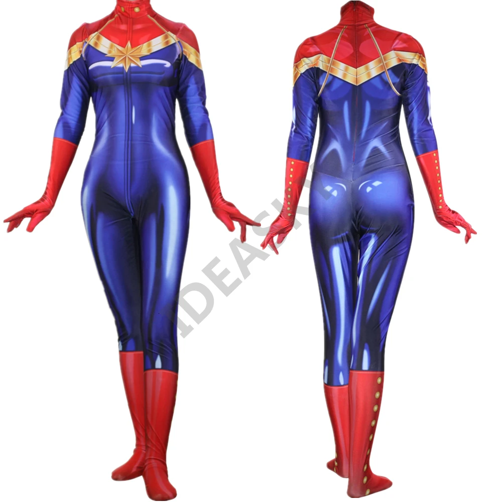 Captain-Marvel-Ms-Marvel-Carol-Danvers-Cosplay-Costume-Zentai-Bodysuit-Suit-Jumpsuits (1)