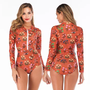 

Swimsuit One Piece Woman Bathing Suit Whole Swimsuits Sports Wear For Women Gym Swim Long Sleeve Surfing Sun Proof Swimwear