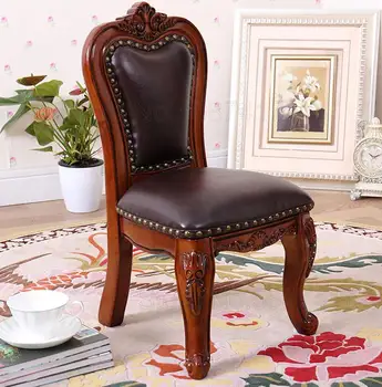 

European Leather Children's Chair Small Chair Mini Backrest Coffee Table Stool Solid Wood Back Small Leather Chair Change Shoe B