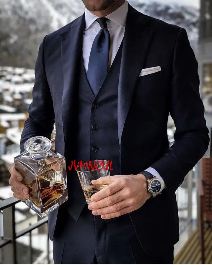 Новинка 2022 года индивидуальный пошив темно-синяя модель облегающие смокинги для