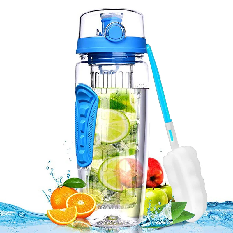 Бутылка для заварки фруктов с крышкой для воды, посуда для напитков, подарочные товары для путешествий для взрослых, бутылка для воды объемом 1000 мл без бисфенола+ бутылки, многоразовая бутылка для тренажерного зала