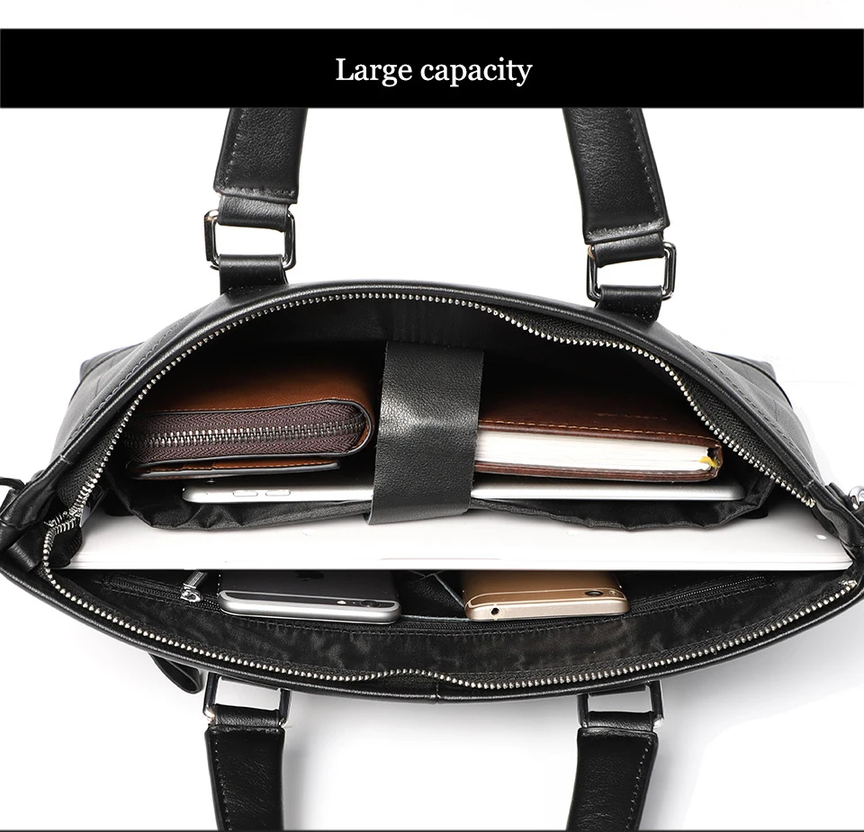 Деловой мужской портфель сумка из натуральной кожи сумка для ноутбука Высококачественная натуральная кожа повседневная мужская сумка на