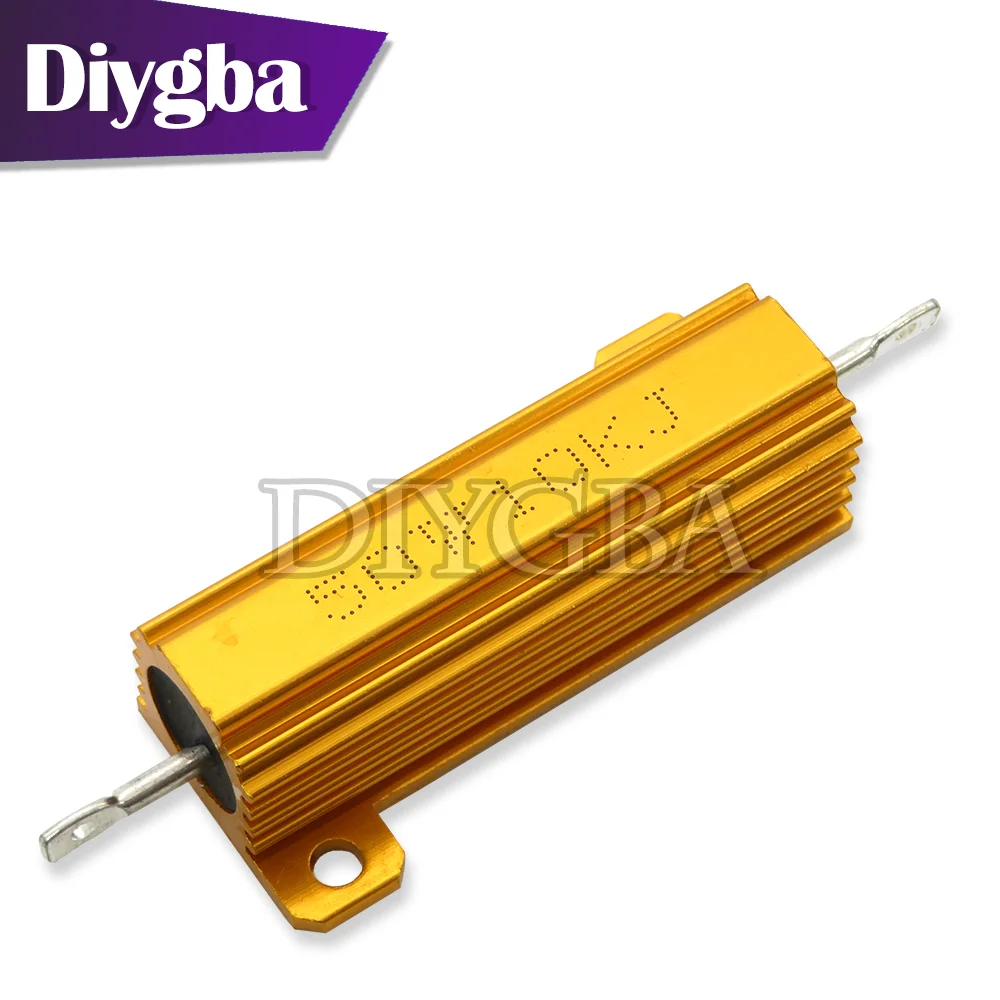 Wirewound Resistor 50W Aluminum Power Metal Shell Case 0.01~100K 1 2 3 5 6 8 10 100 150 1K 10K 100K ohm DIYGBA RX24