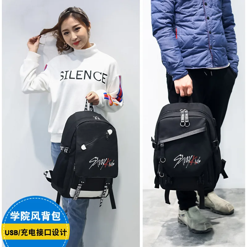 

Stray Kids Combination Related Products Celebrity Style Backpack School Bag Korean-style Backpack Students Men And Women Compute