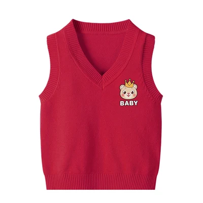 baby red Одежда для маленьких девочек; детские вязаные жилеты на весну и осень; хлопковая одежда с вырезом для девочек; детская одежда; жилеты - Цвет: baby red