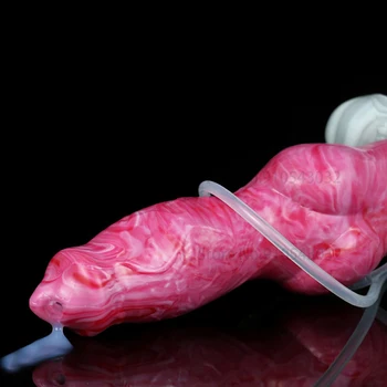 FAAK Gory Color Ejaculation Dildo Animal Dog Big Penis Suction Cup Syringe Pneumatic Ball Dildo For men Anal Sex Toys For Women 6