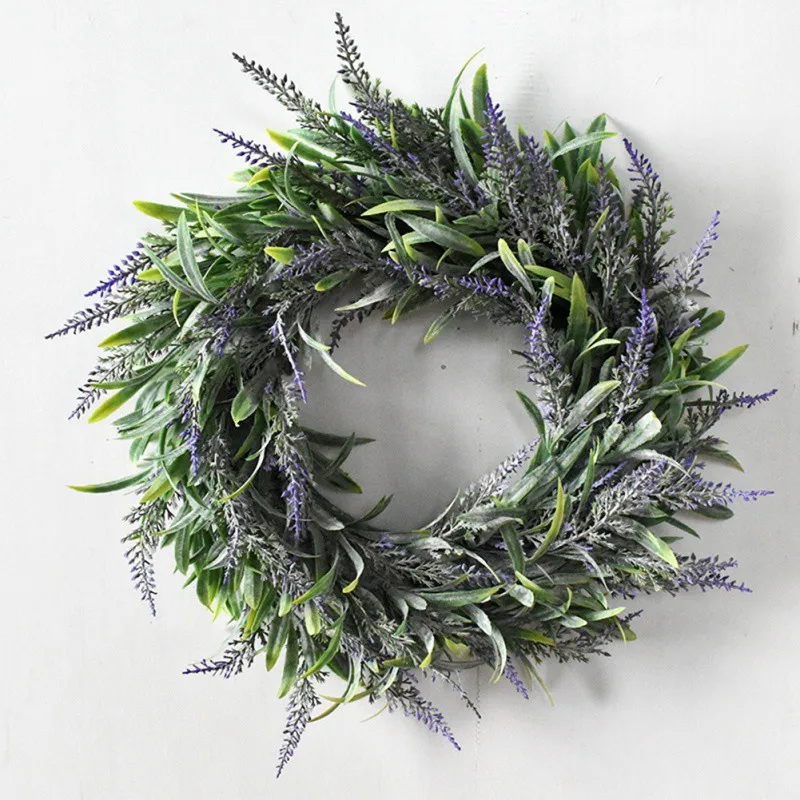 Pendant Grass Ring Nordic Style New Year's Garland Christmas Wreath Artificial Plant for Wedding Decoration Door Decoration