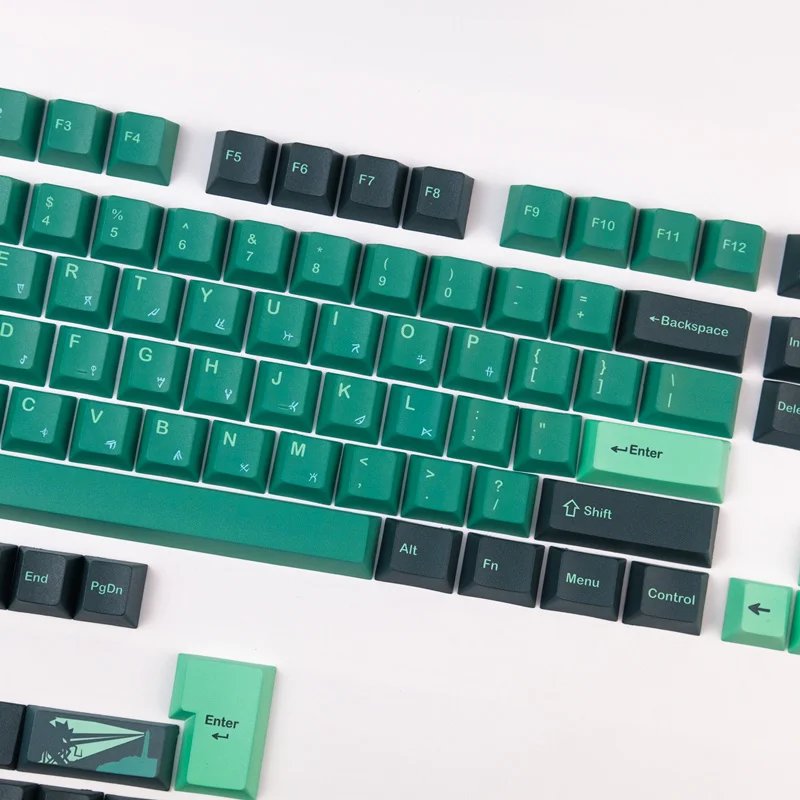 Gmk Terrain Keycaps Grupo Pbt Dye Subbed Cherry Profile Keycap Barra de Espaço 3u 7u Iso Enter para Layout ue 140 Chaves por Conjunto - Imagem 4