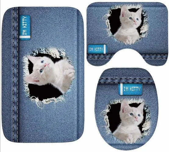 CAMMITEVER 3 шт. Набор ковриков для ванной коврик для туалета Противоскользящий набор ковров для душа домашняя крышка для унитаза для душевой ванной комнаты коврик