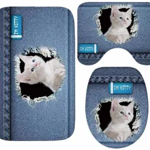 CAMMITEVER 3 шт. Набор ковриков для ванной коврик для туалета Противоскользящий набор ковров для душа домашняя крышка для унитаза для душевой ванной комнаты коврик