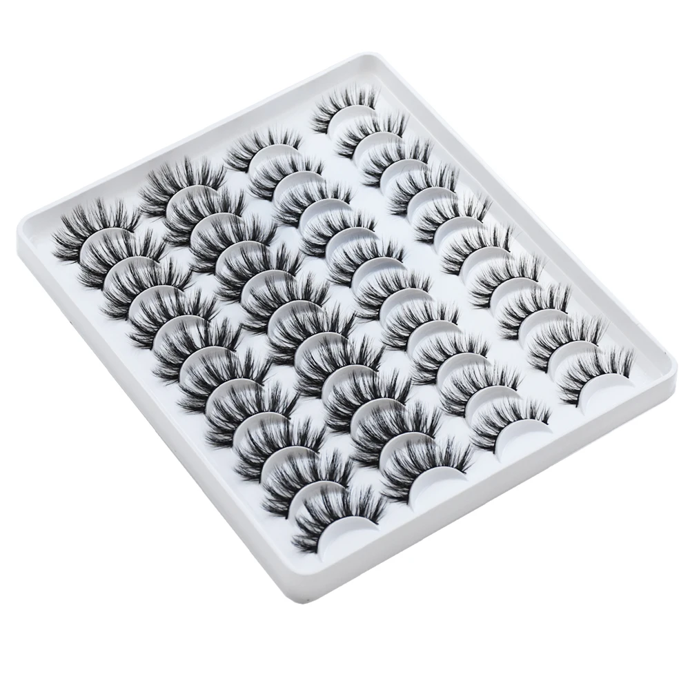 

20 Pairs Mink Eyelashes 3D False lashes Thick Crisscross Makeup Eyelash Extension Natural Volume Soft Fake Eye Lashes Eye Makeup