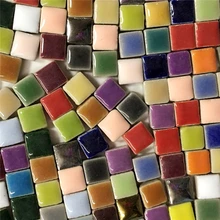 Azulejos de mosaico de cerámica para manualidades, cristal colorido para decoración, adornos hechos a mano, 100g