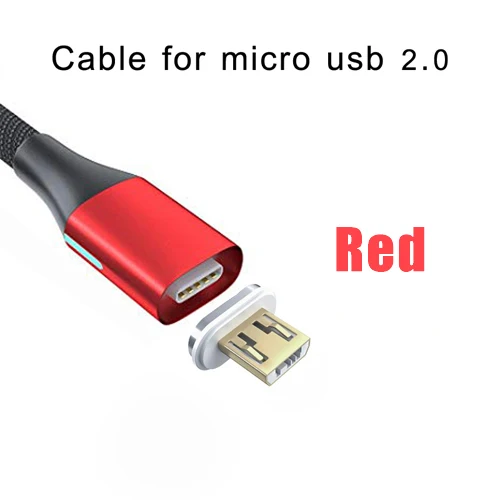 CANDYEIC 3A Быстрый зарядный Магнитный кабель для huawei mate 30 OnePlus 7T OPPO Reno Ace vivo NEX 3 кабель зарядное устройство Micro USB C провод - Цвет: 10G Red for Micro