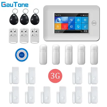 GauTone APP Remote Control WIFI GPRS 3G Wireless Home Security Alarm System With Wireless Flashing Light Siren Alarm smartyiba anti theft gprs home office security alarm system wifi app remote control with video ip camera wireless strobe siren