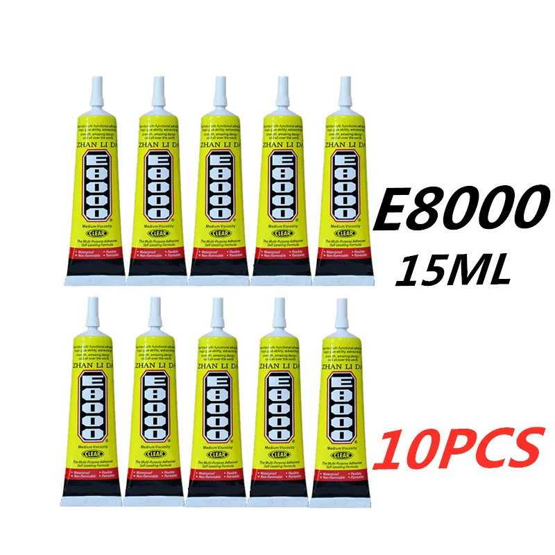 

10 шт. E8000 15 мл крепкий жидкий клей для одежды ткань прозрачная кожа клей ювелирные изделия канцелярские товары экран телефона мгновенный наушник