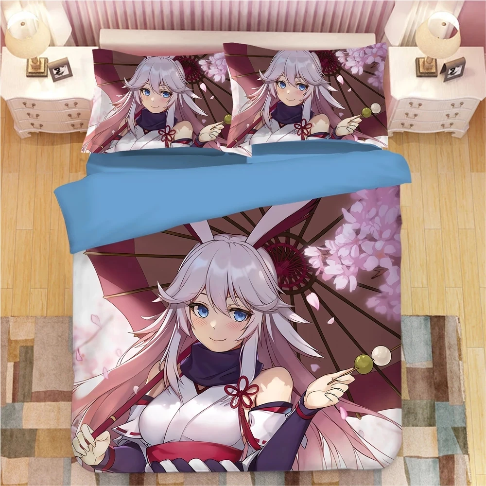 Постельное белье с аниме Yae Sakura Комплект постельного белья льняное постельное