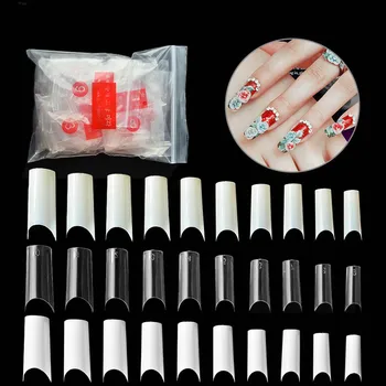 

500 Pcs White Clear French False Acrylic Nail Tips Full/Half Cover Tips Coffin Fake Nails UV Gel Manicure Fake Nail Tips