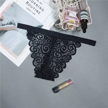 

One-piece seamless Sexy Adjustable Seamless Panties Slim Lace Solid Color Thong Jacquard G-String close-fitting For Women