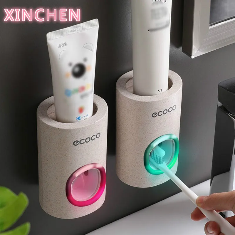 

Automatic Toothpaste Dispenser Dust-proof Toothbrush Holder Wall Mount Stand Bathroom Accessories Set Toothpaste Squeezers Tooth