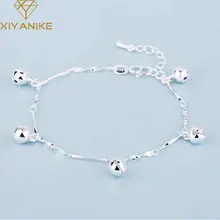 XIYANIKE стерлингового серебра 925 Регулируемая цепь корейский Шарм милый колокол браслеты и браслет для женщин подарок гипоаллергенно