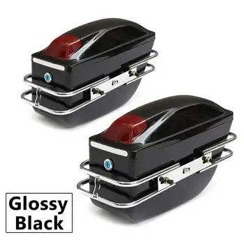 

Hot 1 Pair Universal Motorcycle Side Boxes Luggage Tank Tail Tool Bag Hard Case Saddle Bags For Kawasaki For Honda
