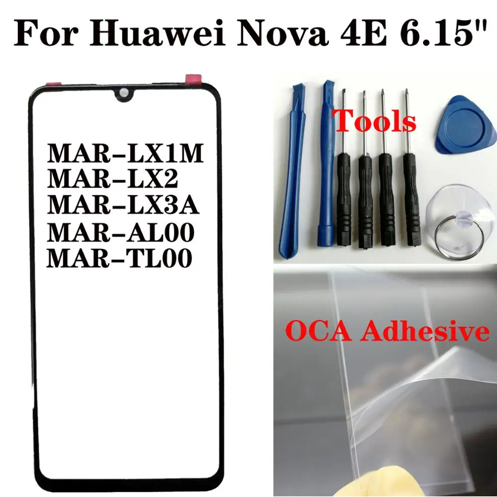 

Shyueda For Huawei Nova 4E 6.15" MAR-LX1M MAR-LX2 MAR-LX3A MAR-AL00 MAR-TL00 Outer Front Screen Glass Replacement Parts