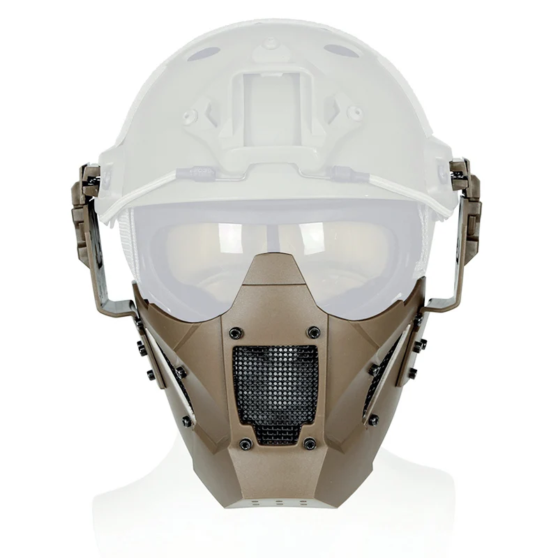 Tactical Airsoft CS Protective Garde Strike Steel Half Face Masque avec 2-Ceintures pour la chasse Paintboll WorldShopping4U