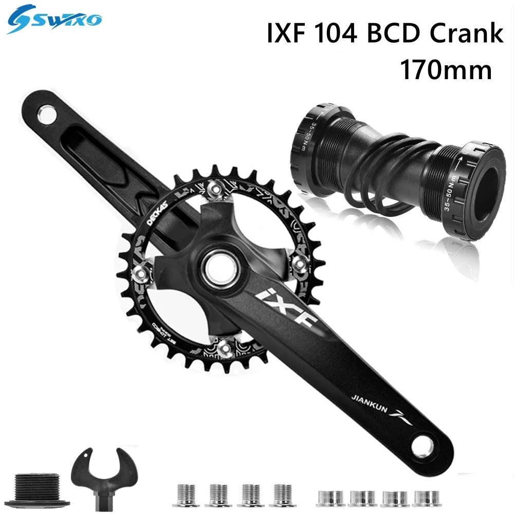 Ixf Mtb Crankset Aluminum Alloy 170mm Bike Cranks Bb Bottom Bracket 104bcd 32t 34t 36t 38t For Shimano Fsa Giant Bicycle Parts - Bicycle Crank and Chainwheel