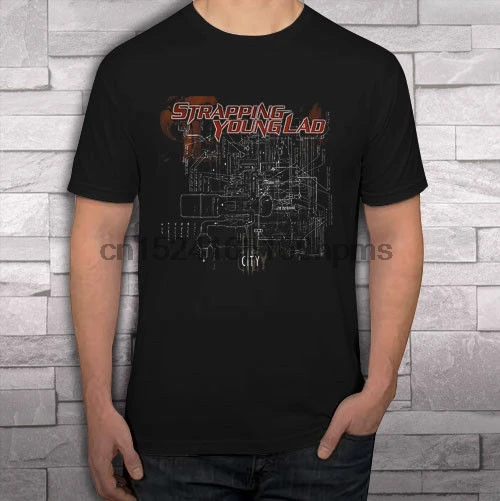 STRAPPING YOUNG LAD CITY Logo Mens Black t shirt shirts tee S 2XLTShirts AliExpress