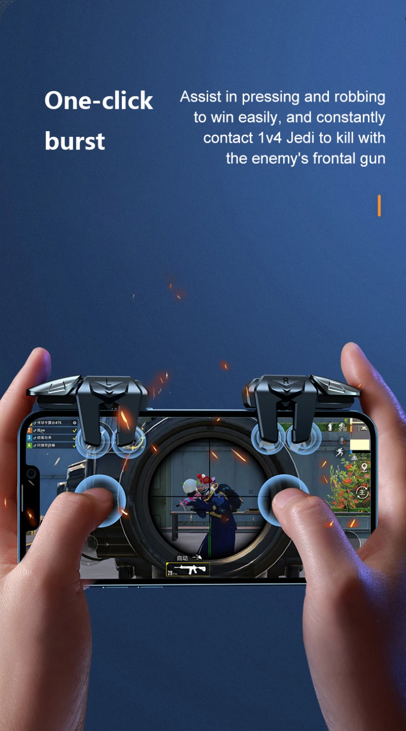 G21 Mobile Game Trigger For PUBG Phone Gaming Controller Alloy Gamepad Joystick Aim Shooting L1 R1 Key Button For IPhone Android