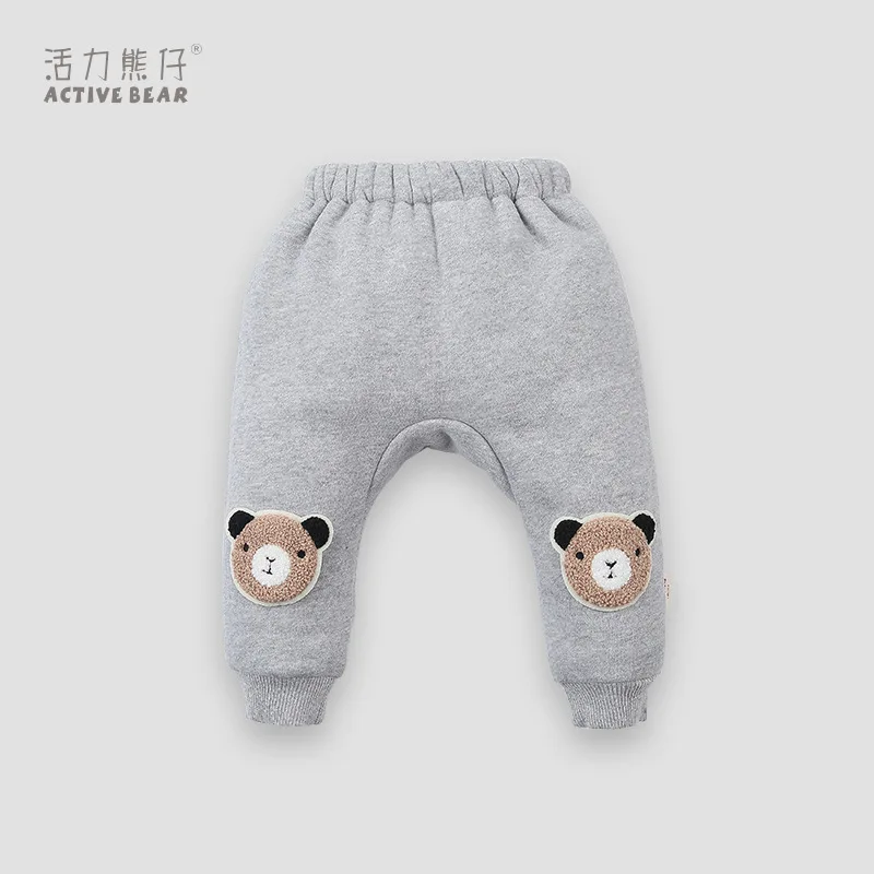 Vitality Bear/детская одежда для младенцев; зимние детские штаны из хлопка; плотная теплая повязка на голову; пояс с рисунком