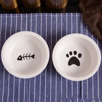 

New Fashion Cartoon Ceramic Dog Feeders Solid and Durable Antiskid Bowl for Pet Dog and Cat Food Water Pet Supplies Accessories