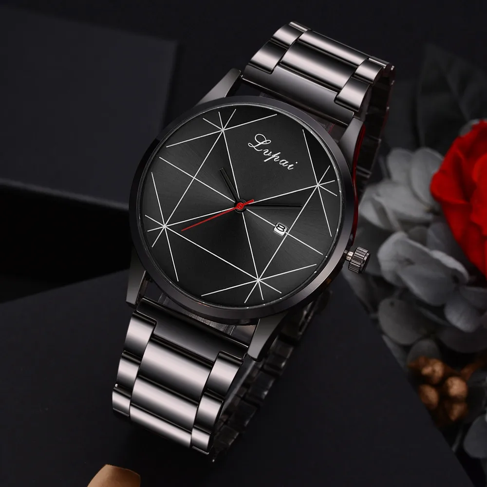 

Men Watch Luxury Chic Stainless Steel Quartz Military Sport Steel Band Dial Wrist relojes hombre Mens Watches Top Brand Luxury