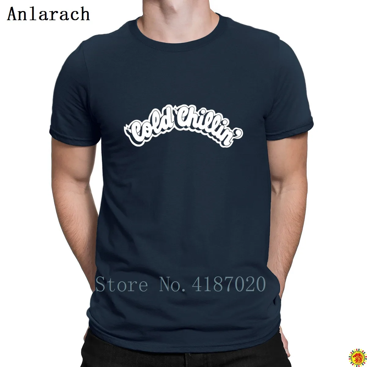 Navy Blue Cold Chillin, Классическая хип-хоп футболка, дизайнерские топы, лучшая футболка для мужчин, подходит для отдыха, юмористический Летний стиль - Цвет: Navy Blue