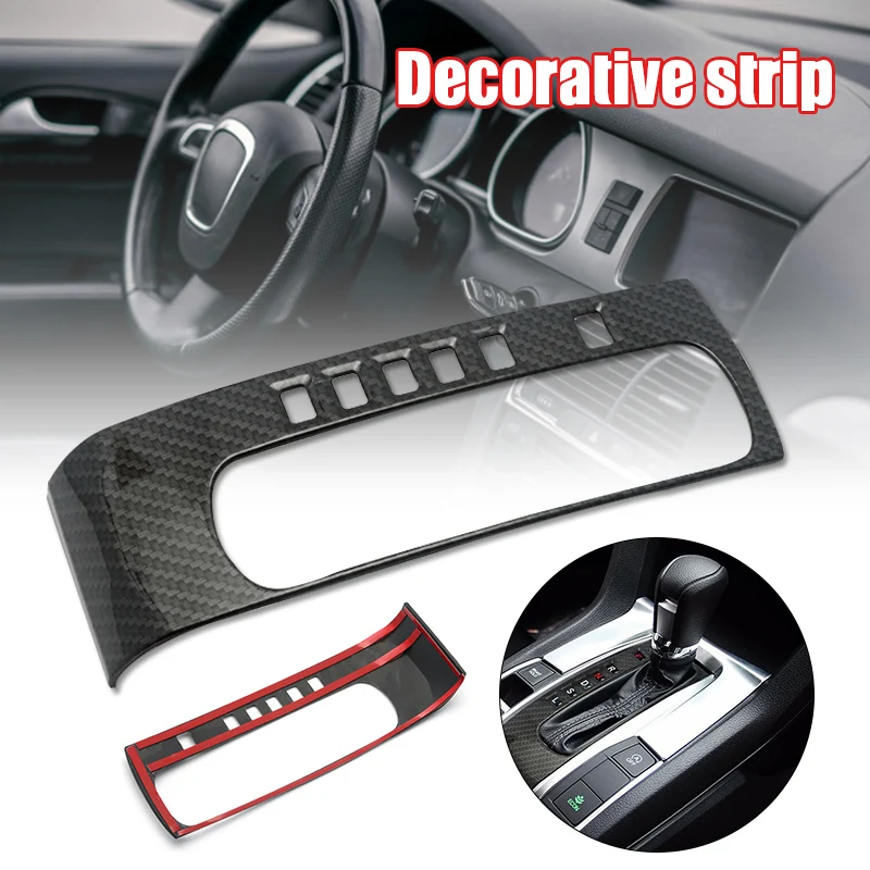 

Новая текстура коробки передач из углеродного волокна, отделка панели для Honda Civic 2016-2019, Стайлинг автомобиля