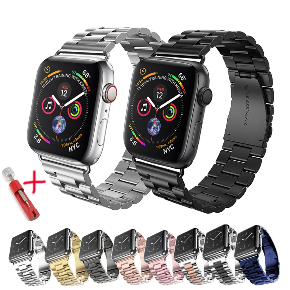 Ремешок для apple watch 44 мм 42 мм 40 мм 38 мм iwatch series 4 3 2 1 браслет из нержавеющей стали ремешок для часов apple watch 5