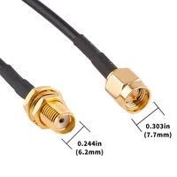 Hunting Camera Antenna Extension Cord SMA Male To Female Bulkhead RG174 Cable For Coax WiFi 2G 3G 4G Network Card Router Antenna - Image 4