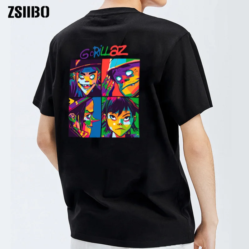 2020 летняя брендовая футболка с музыкальной группой gorillaz хлопковые топы футболки