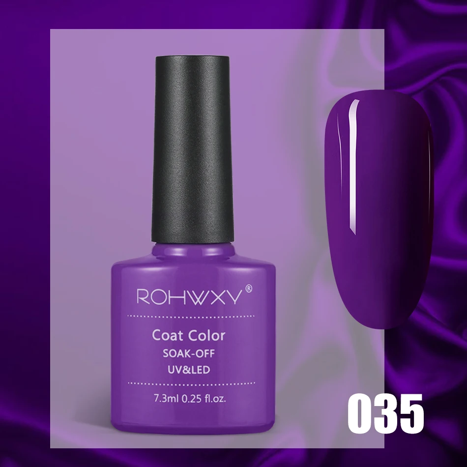 ROHWXY 7,3 мл Гель-лак для ногтей УФ светодиодный лак для ногтей все для маникюра Гель-лак впитывающийся Гибридный Гель-лак для самостоятельного дизайна - Цвет: 35
