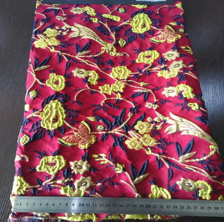 Модная африканская жаккардовая парчовая Ткань 5 ярдов парча ткань для свадьбы DHL07