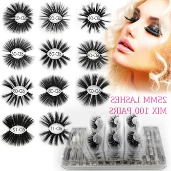 

25mm mink eyelashes wholesale 20/30/40/50/100 pairs bulk fluffy long false eyelashes dramatic handmade lashes maquiagem cilios