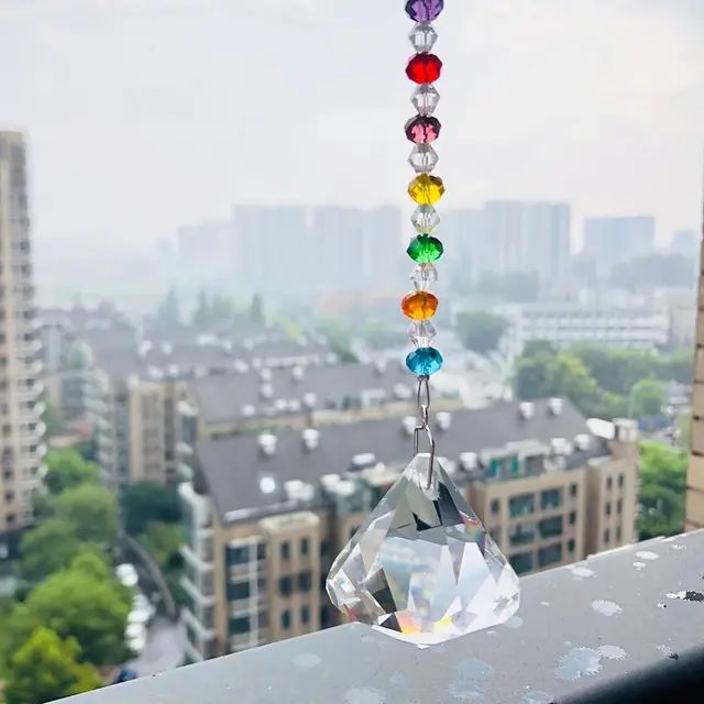 40 Mm -Es Kristályprizmák Ablakokat Lógó Üveg Medál Fengshui Gyógyító Napsütő Csakra Szivárványkészítő Hálószoba Kert Dekoráció - Image 2