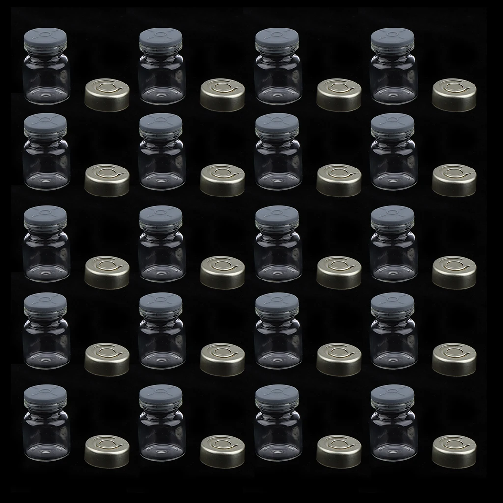 20 Packs Clear Glass Vials with Aluminum Cap for Essential Oils, Aromatherapy, Fragrance, Serums