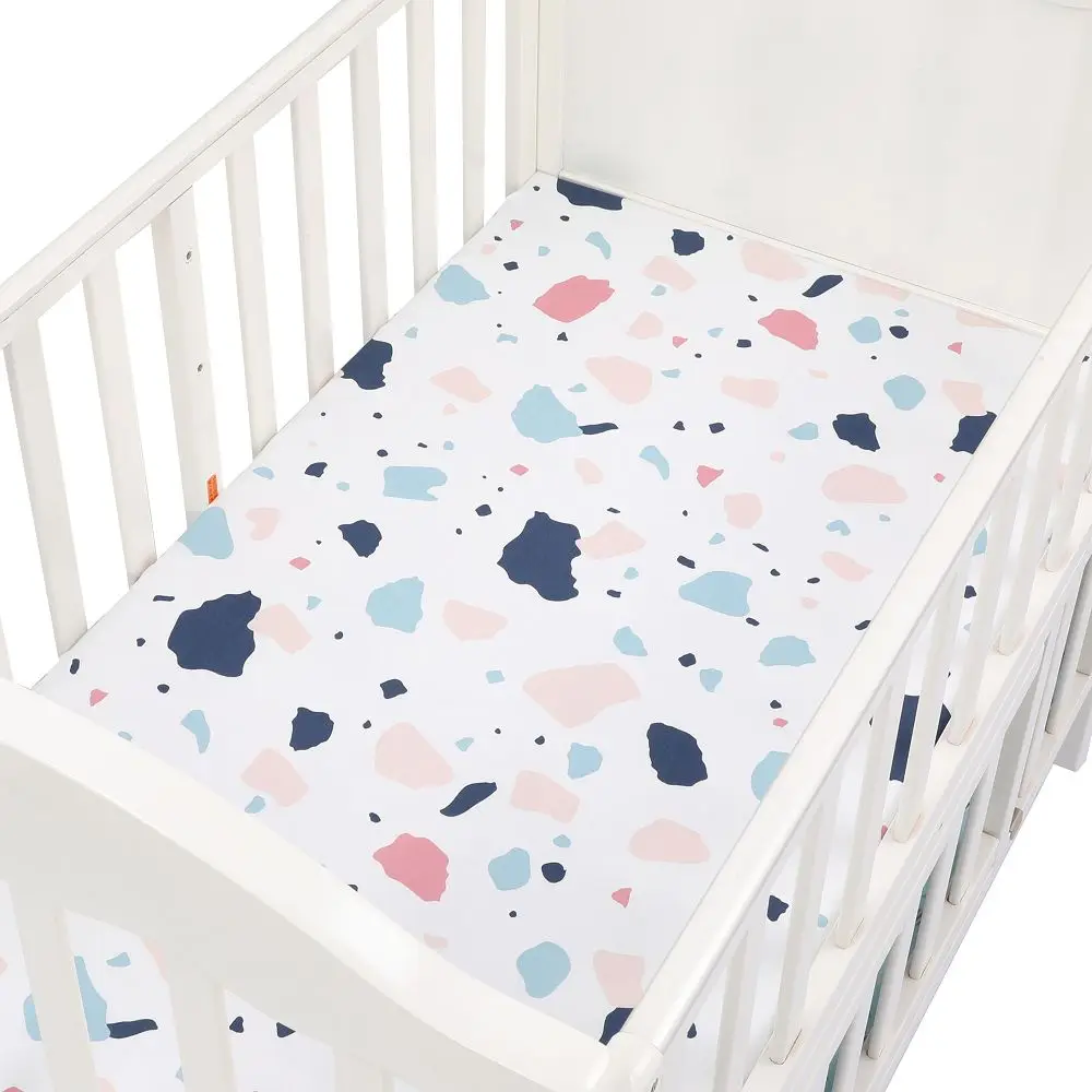 Хлопок, простыня для кроватки, мягкий дышащий матрас для детской кровати, покрывало с мультяшным рисунком для новорожденных, постельные принадлежности для кроватки, размер 130*70 см - Цвет: CLS0043
