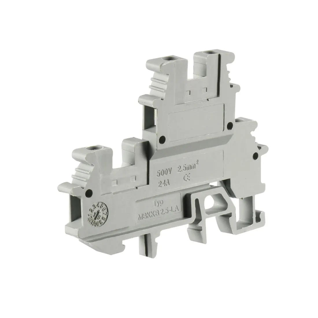 

uxcell 4 Pcs DIN Rail Terminal Block MBKKB2.5-LA 500V 24A Screw Clamp 0.5-2.5mm2 Gray Fire Retardant Flame Retardant